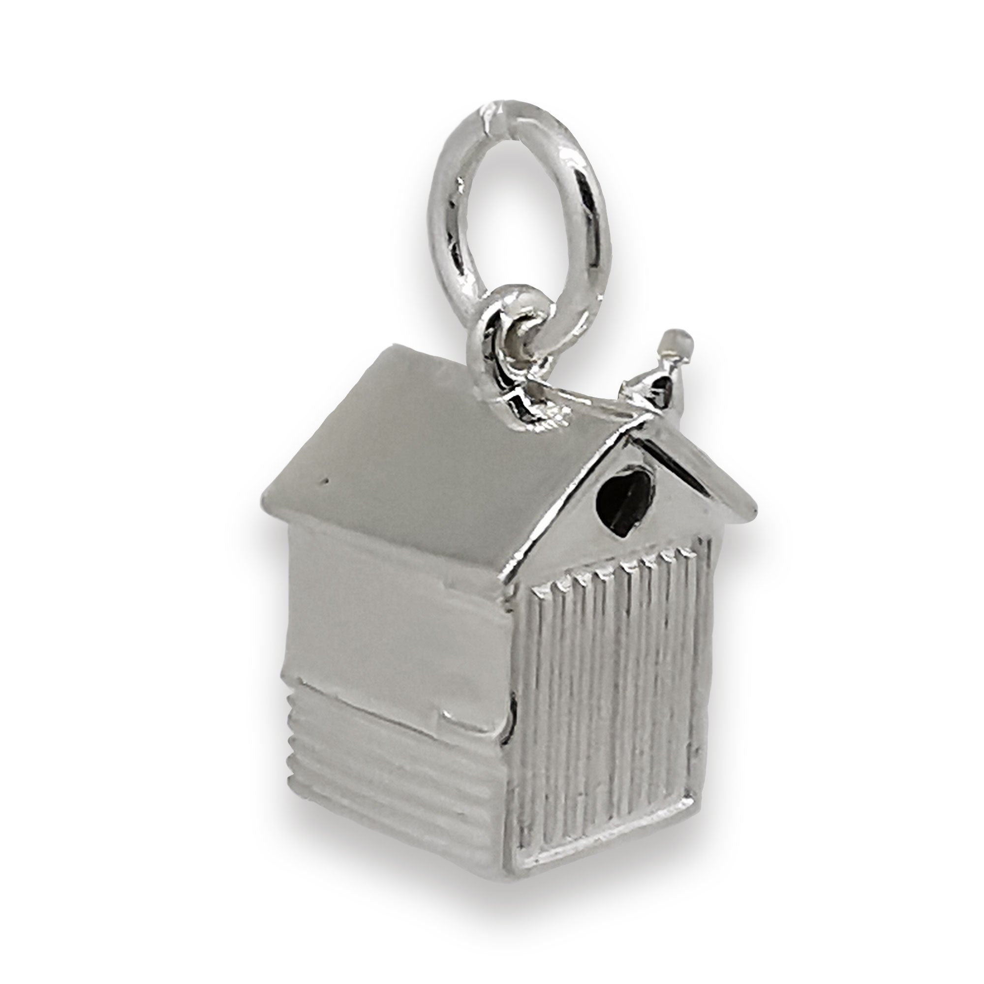 Beach Hut Personalised Silver Charm