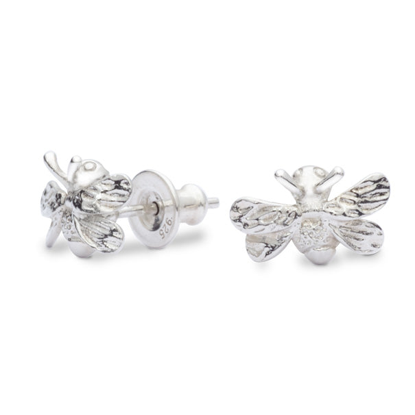 Bumble Bee Silver Stud Earrings