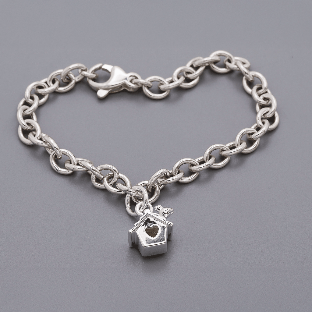 Bird House Silver Charm