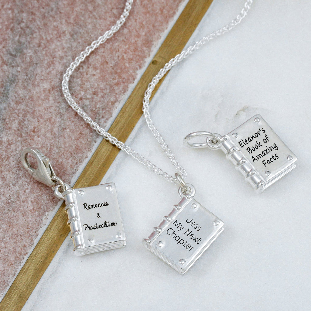Hardback Book Personalised Silver Charm