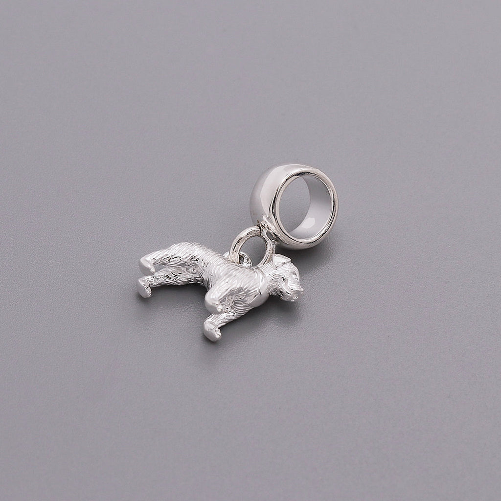 Border Terrier Silver Dog Charm