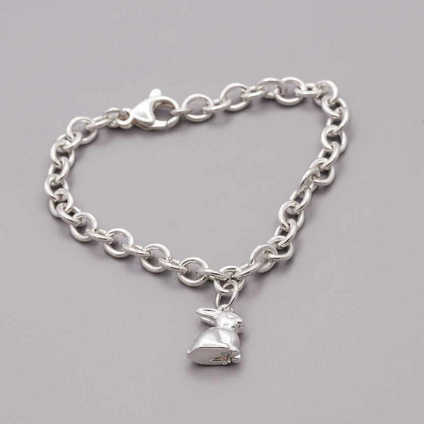 Bunny Rabbit Silver Charm