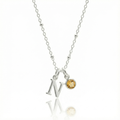 Personalised November Birthstone and Initial Necklace