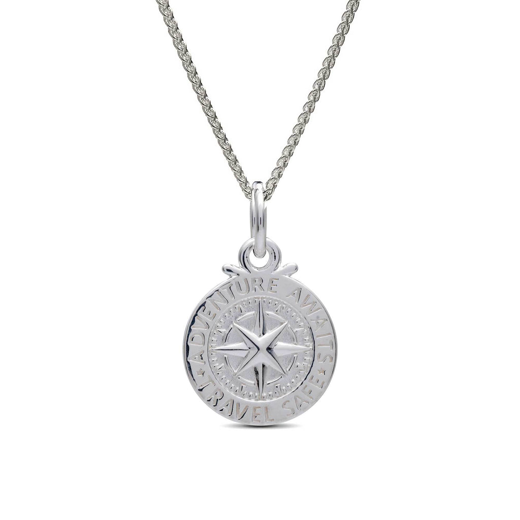 Travel Safe Compass Personalised Silver Charm
