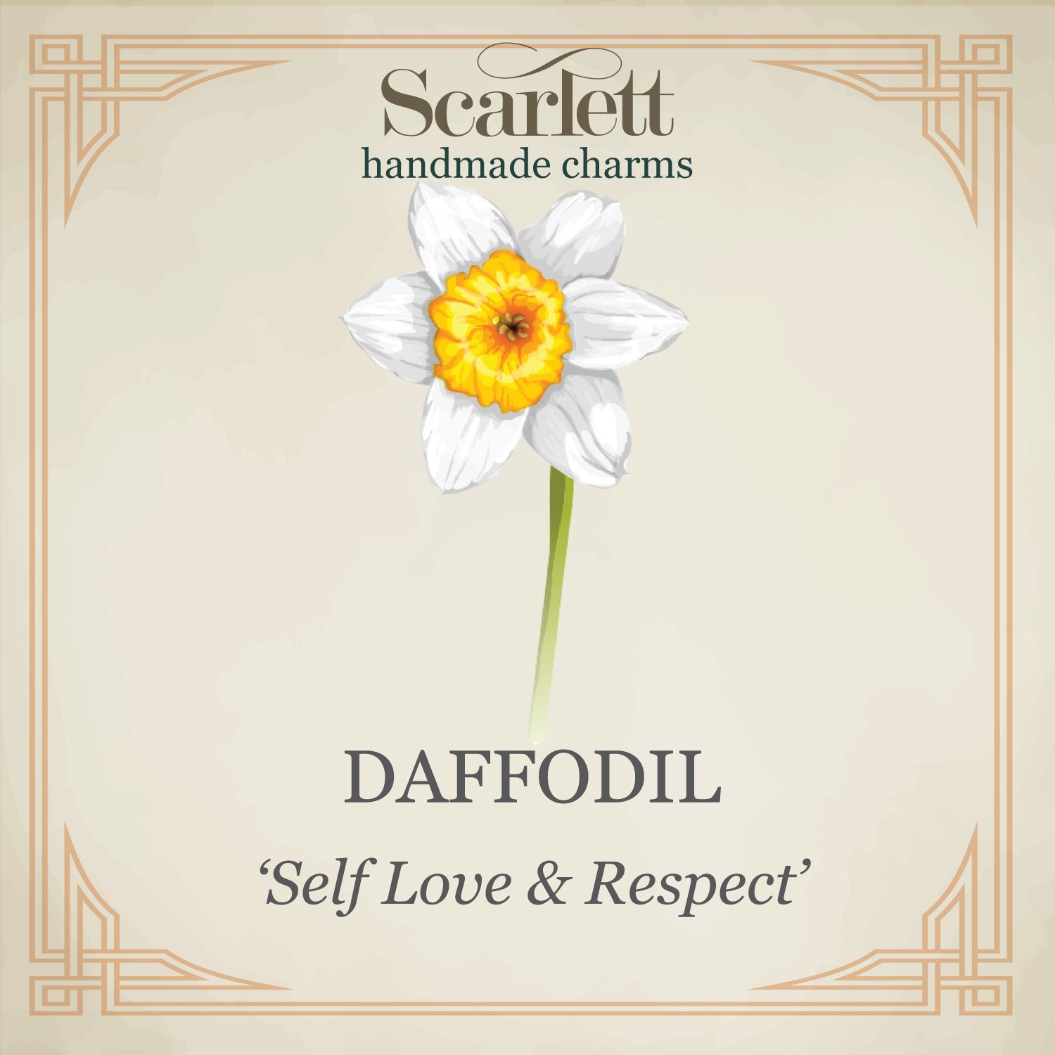 Daffodil Flower Silver Charm