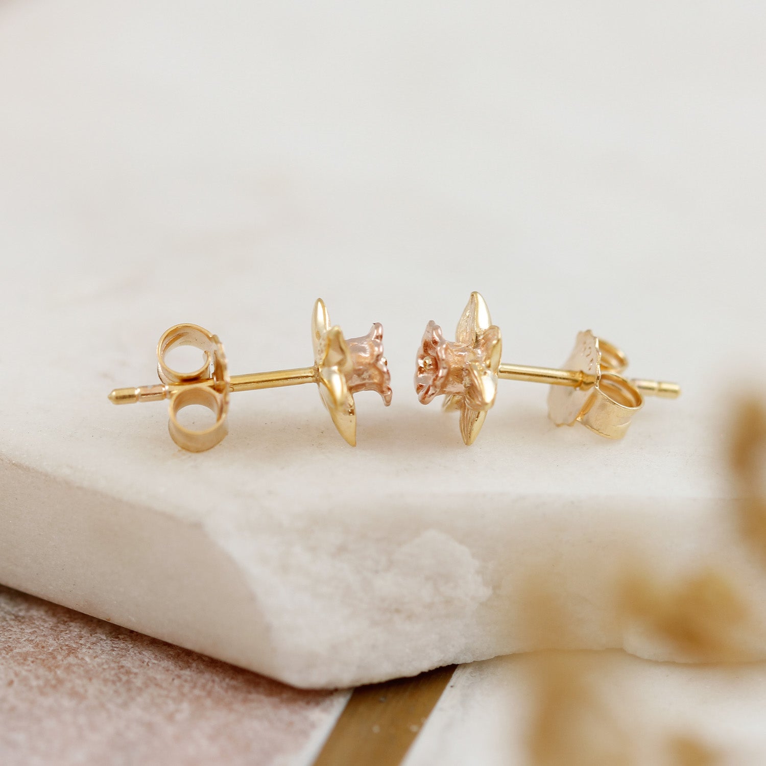 Daffodil Gold Vermeil Silver Studs