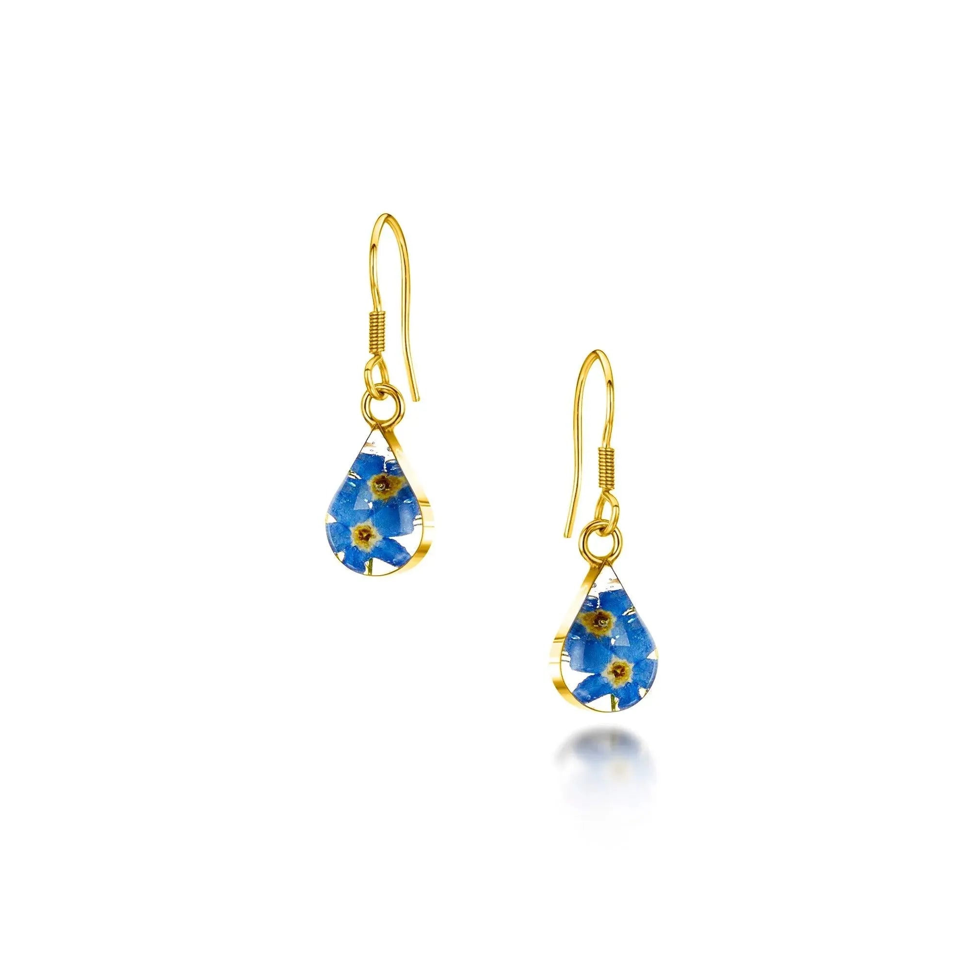 Forget-Me-Not Earrings Dangle Drop - Teardrop