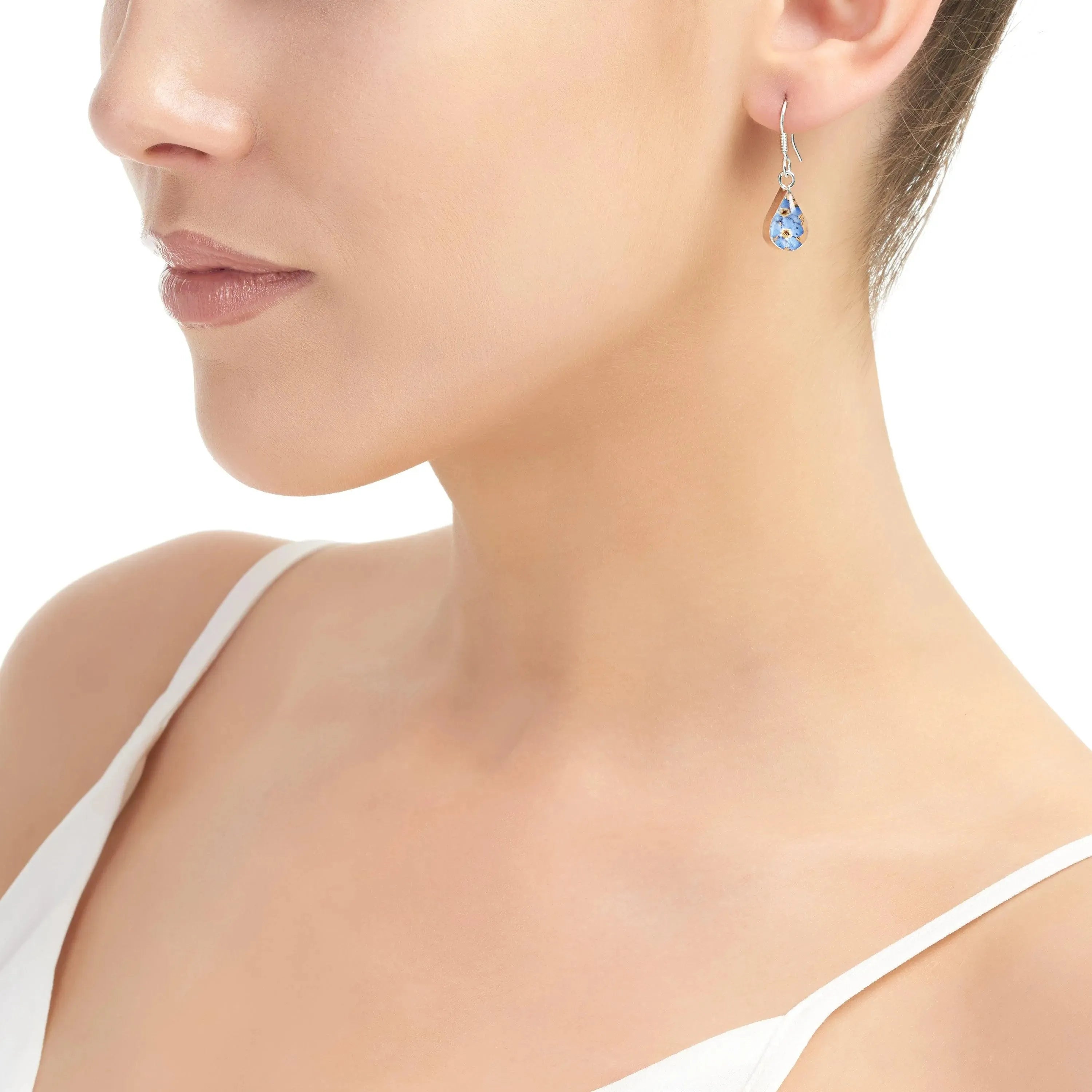 Forget-Me-Not Earrings Dangle Drop - Teardrop