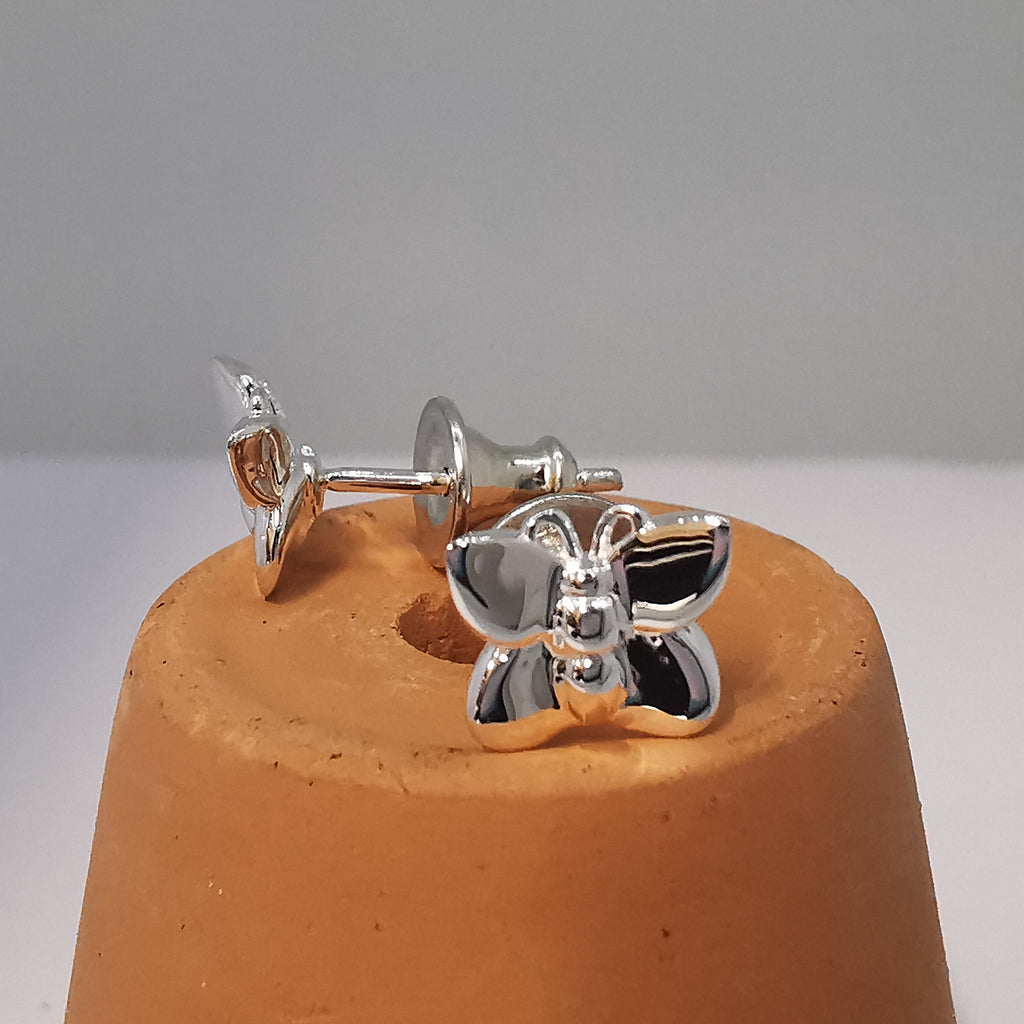 Flutterby' Silver Stud Earrings