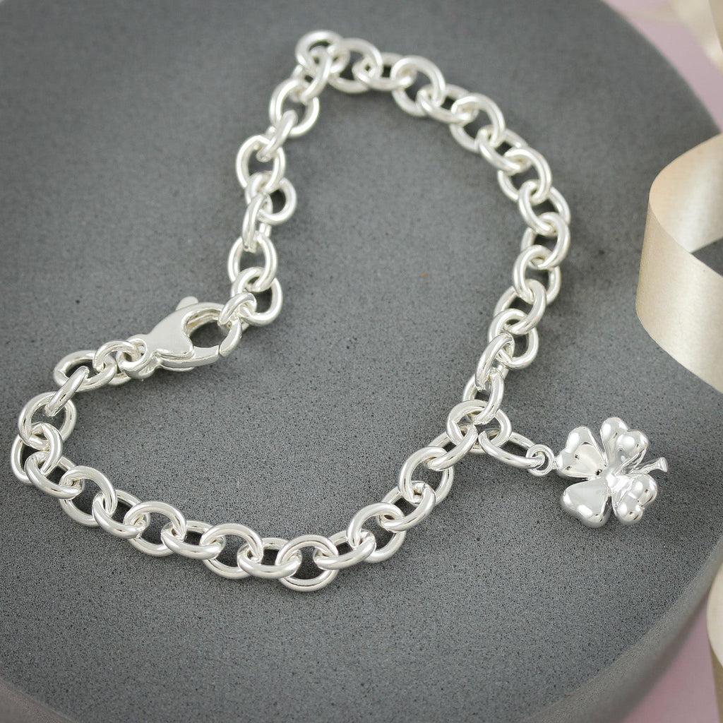 Four Leaf Clover Silver Charm