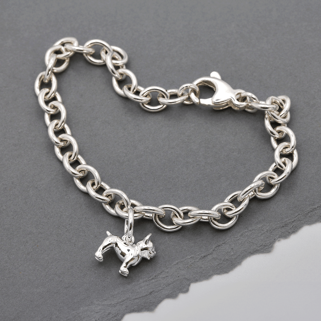 French Bulldog Silver Dog Charm
