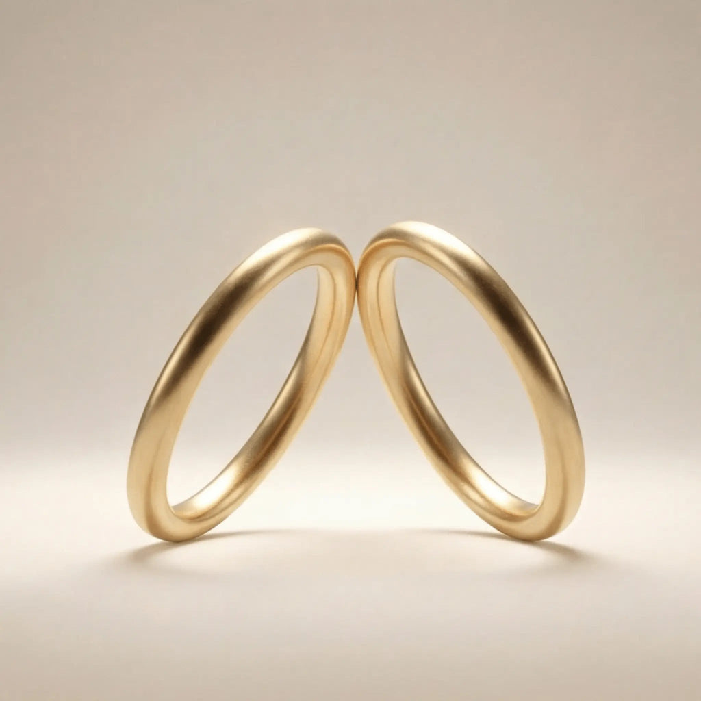 Slim Gold Wedding Band Set – Elara 2mm – 9ct/14ct/18ct Gold