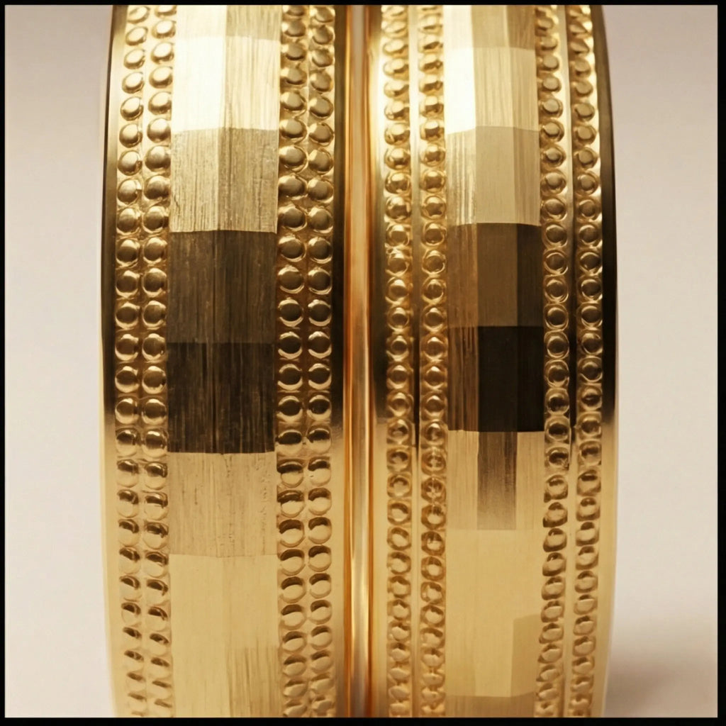 5mm Gold Wedding Band – Faceted Milgrain – 9ct/14ct/18ct Gold