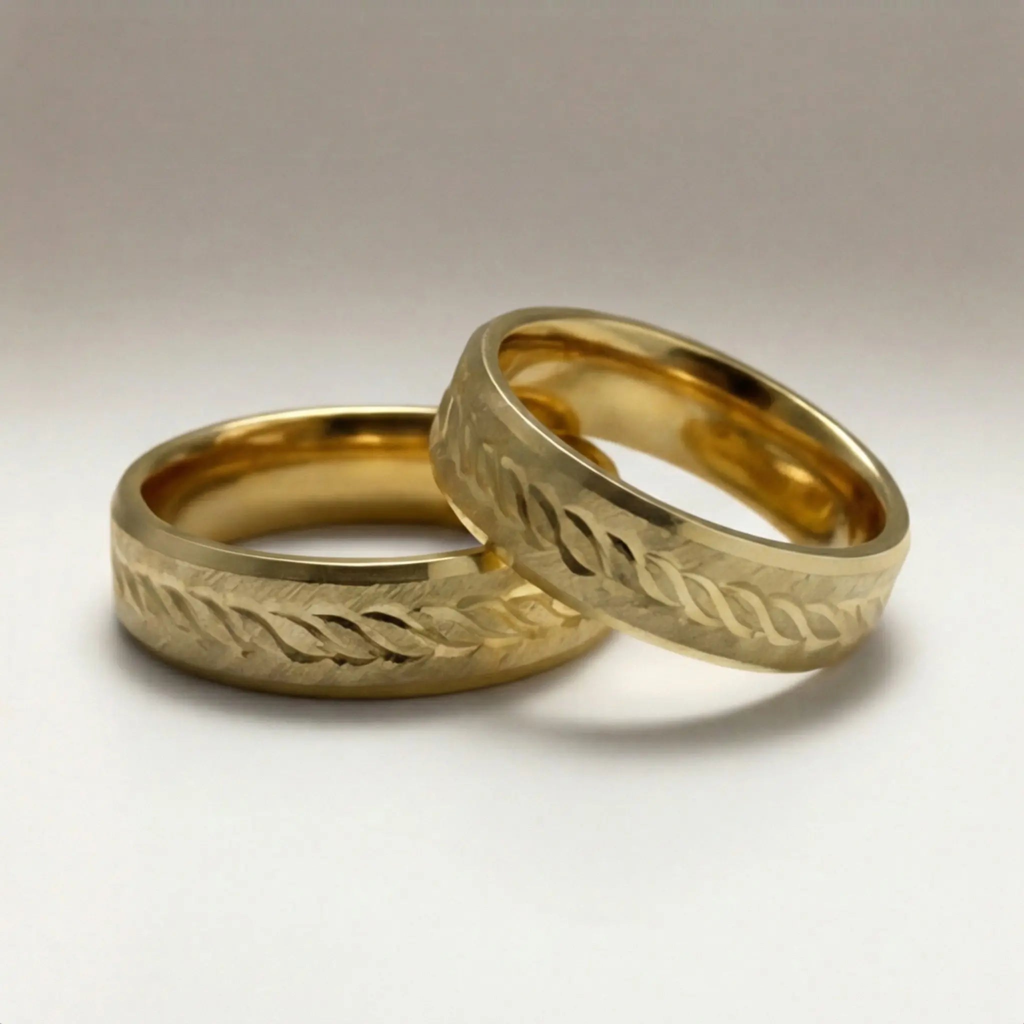 5mm Gold Wedding Band – Leaf Faceted – 9ct/14ct/18ct Gold