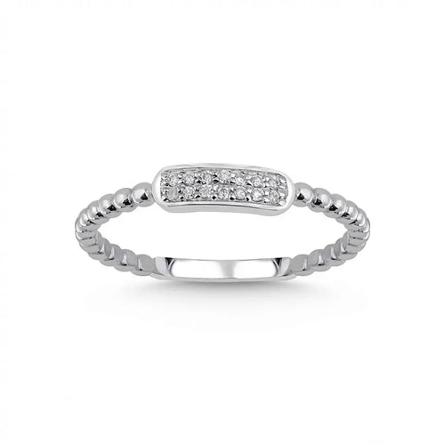 14ct/14K White Gold Natural Diamond Ring – Minimal Diamond Bar