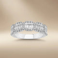 14ct/14K White Gold Natural Diamond Ring – Baguette Diamond Multi Row 1.26ct