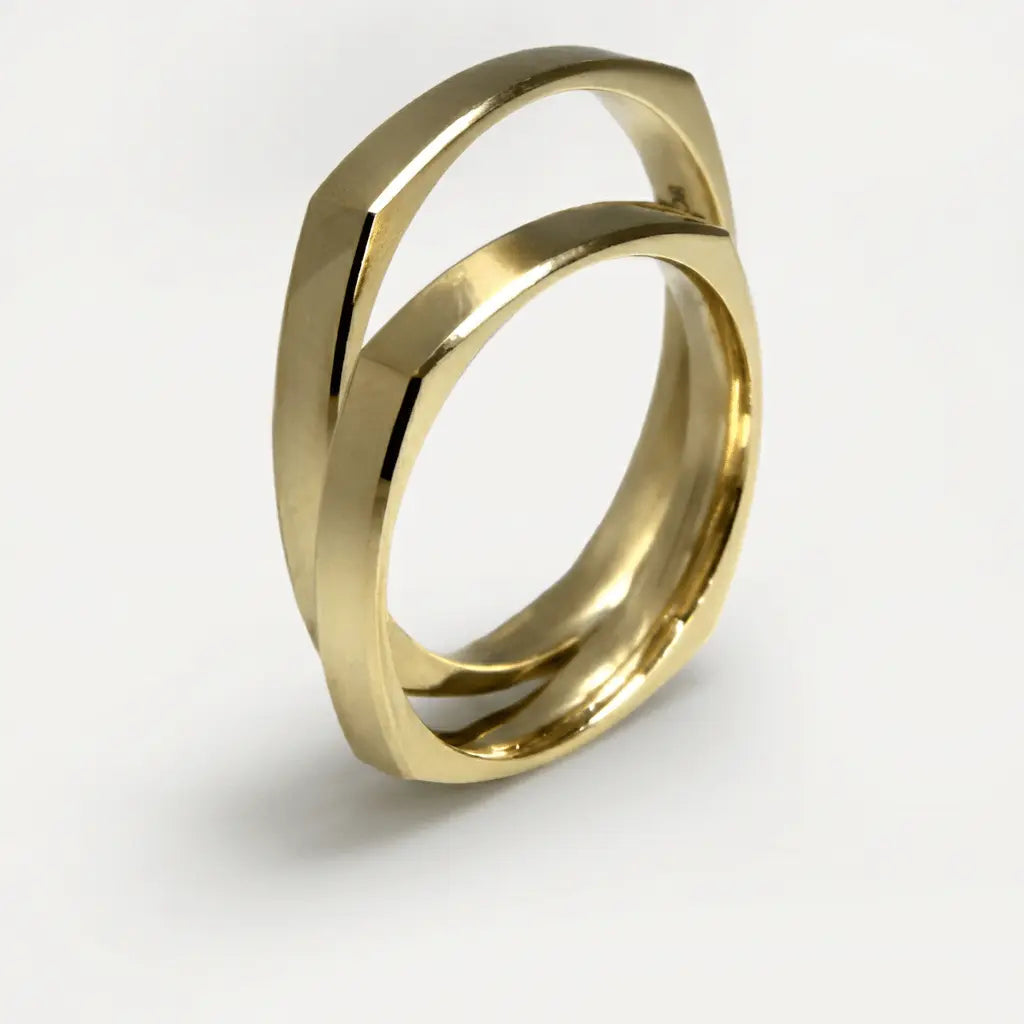 3mm Gold Wedding Band – Faceted Helios – 9ct/14ct/18ct Gold