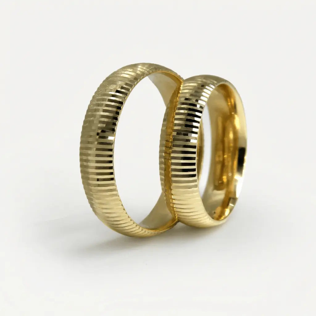 5mm Gold Wedding Band – Vertical Ribbed – 9ct/14ct/18ct Gold