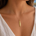 Gold Olive Leaf Necklace, Solid Gold Jewelry, Gold Pendant, Gift for Her, Birthday Gift for Women, Handmade Jewelry, Boho Fashion