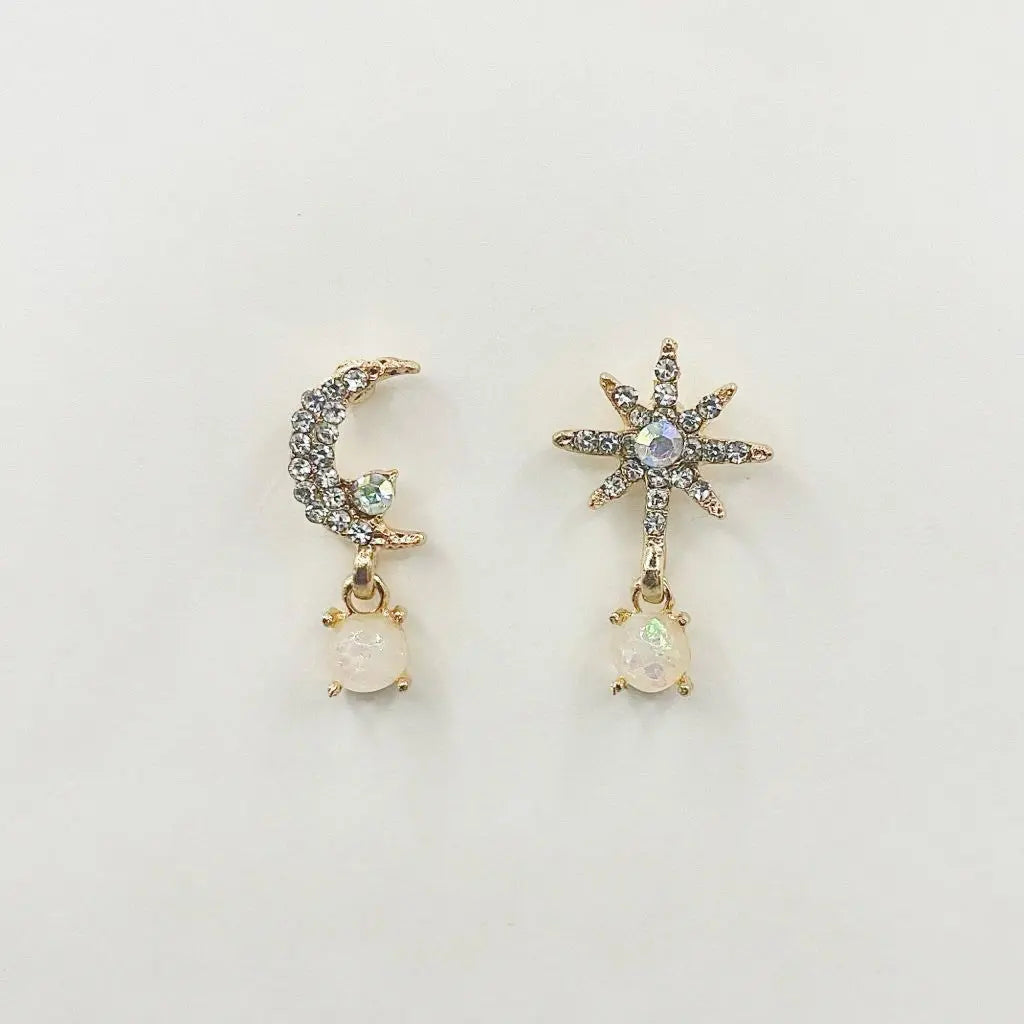 Andromeda Moon and Star Mismatch Earrings