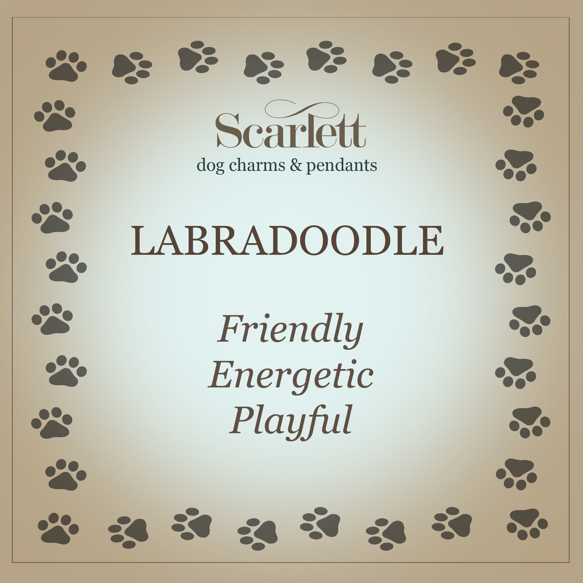 Labradoodle Silver Dog Charm