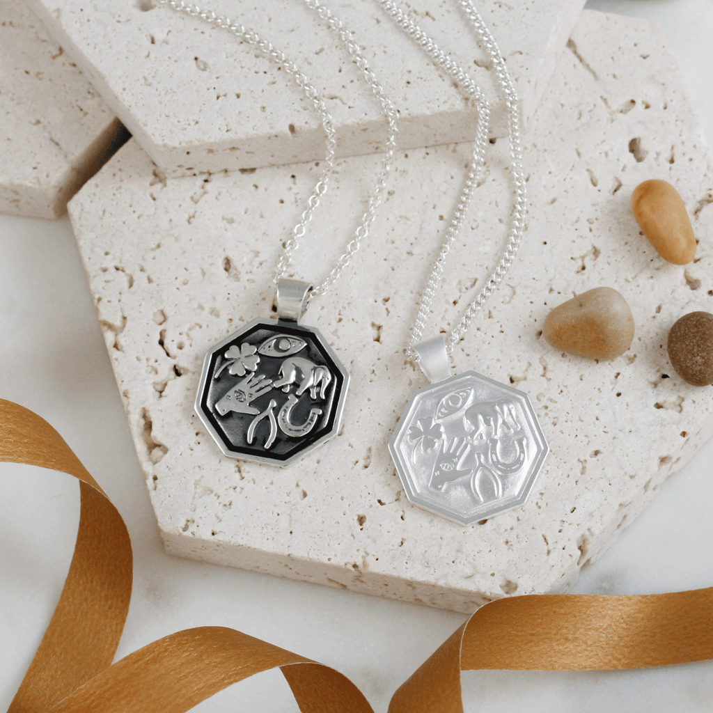 Good Luck Symbols Personalised Silver Necklace