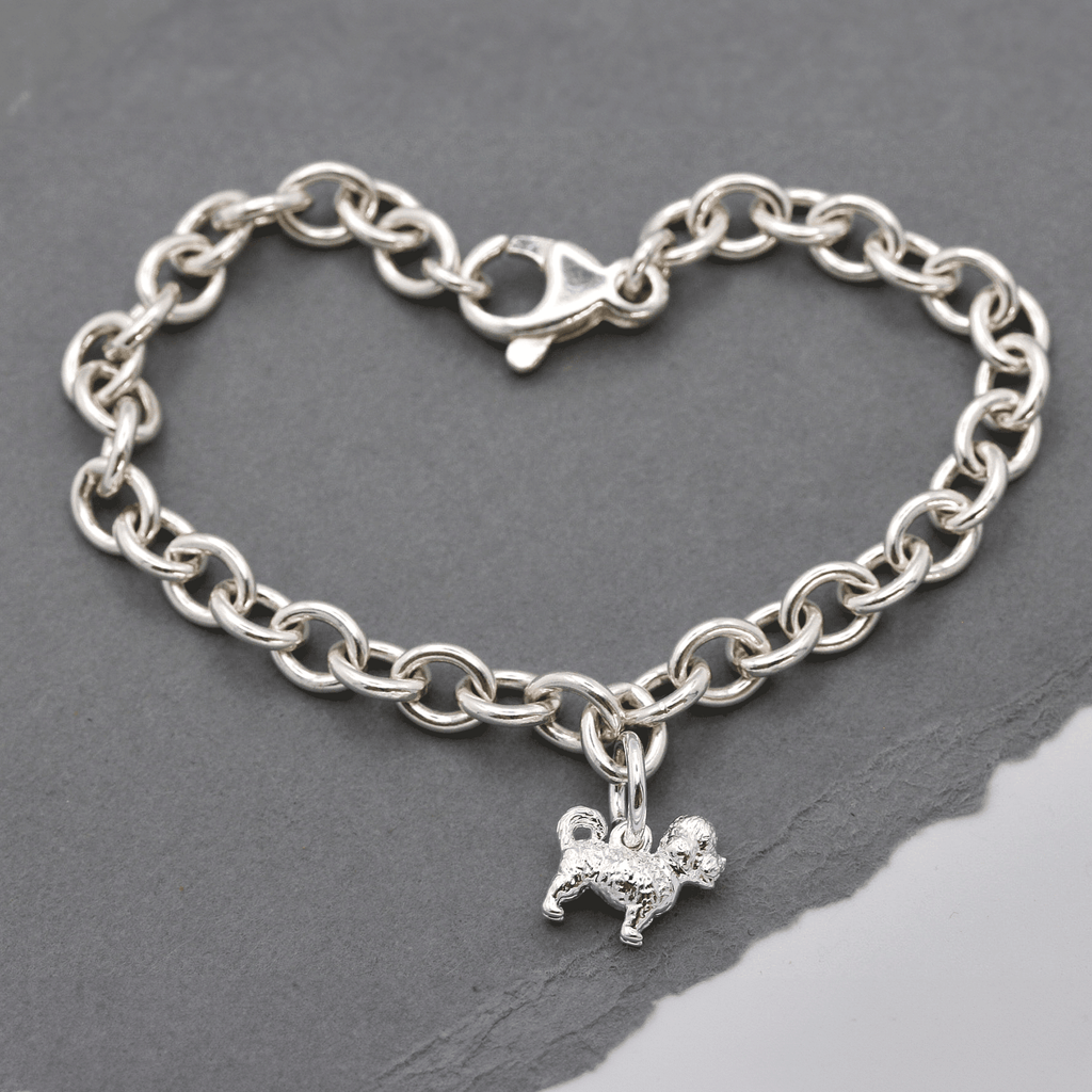 Maltipoo Silver Dog Charm