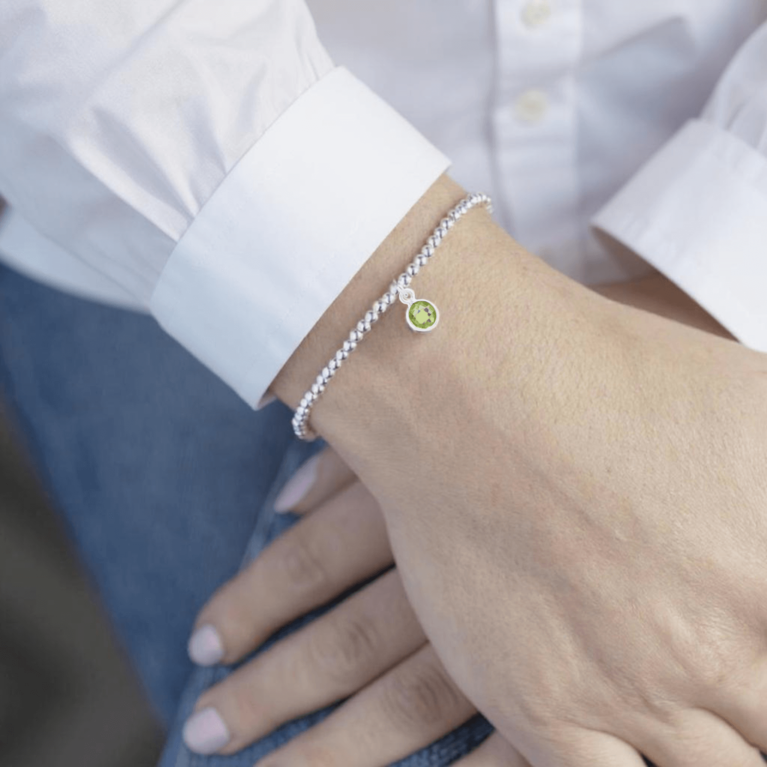 Peridot August Birthstone Jewellery Set | Bracelet & Ring