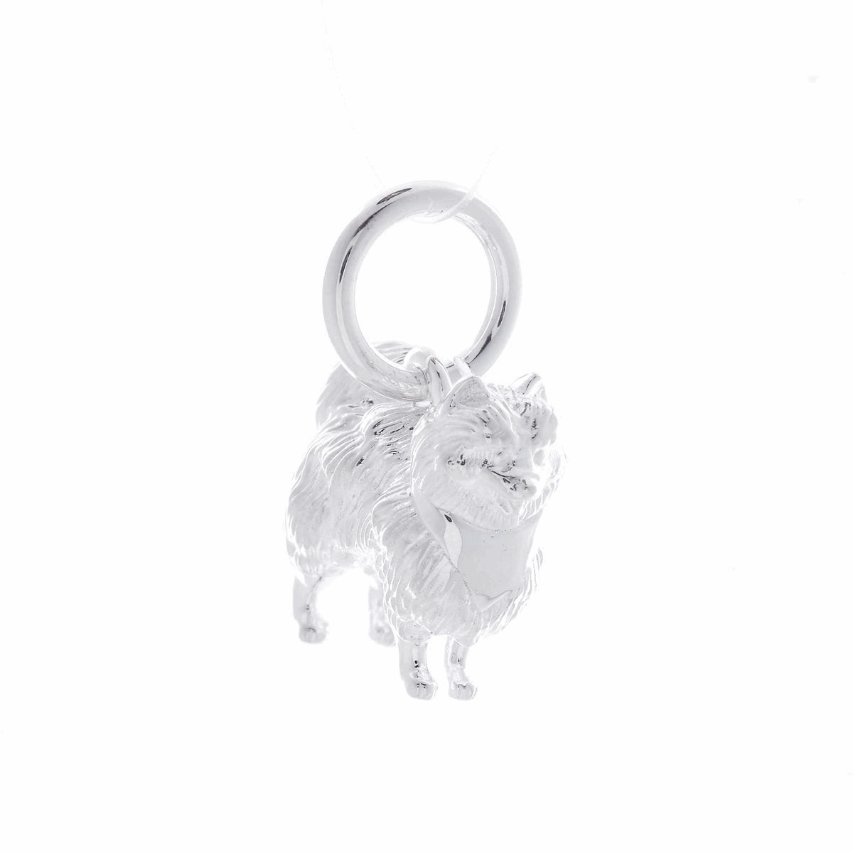 Pomeranian Silver Dog Charm