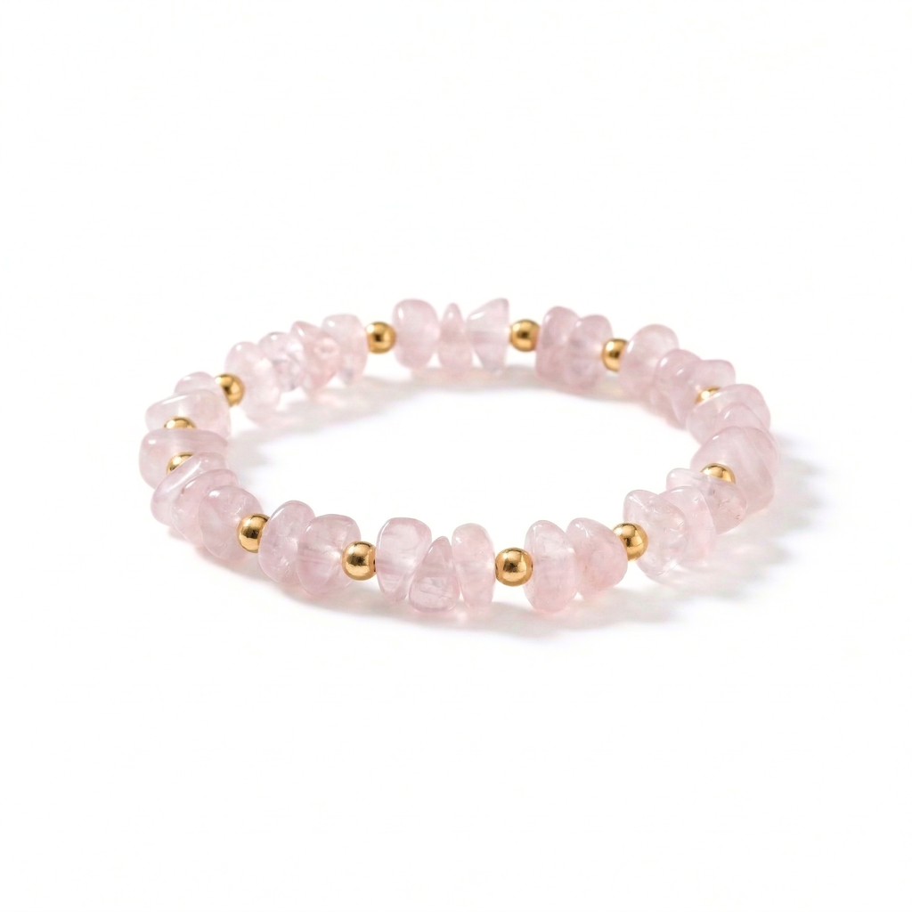 Rose Quartz Crystal Stretch Bead Bracelet
