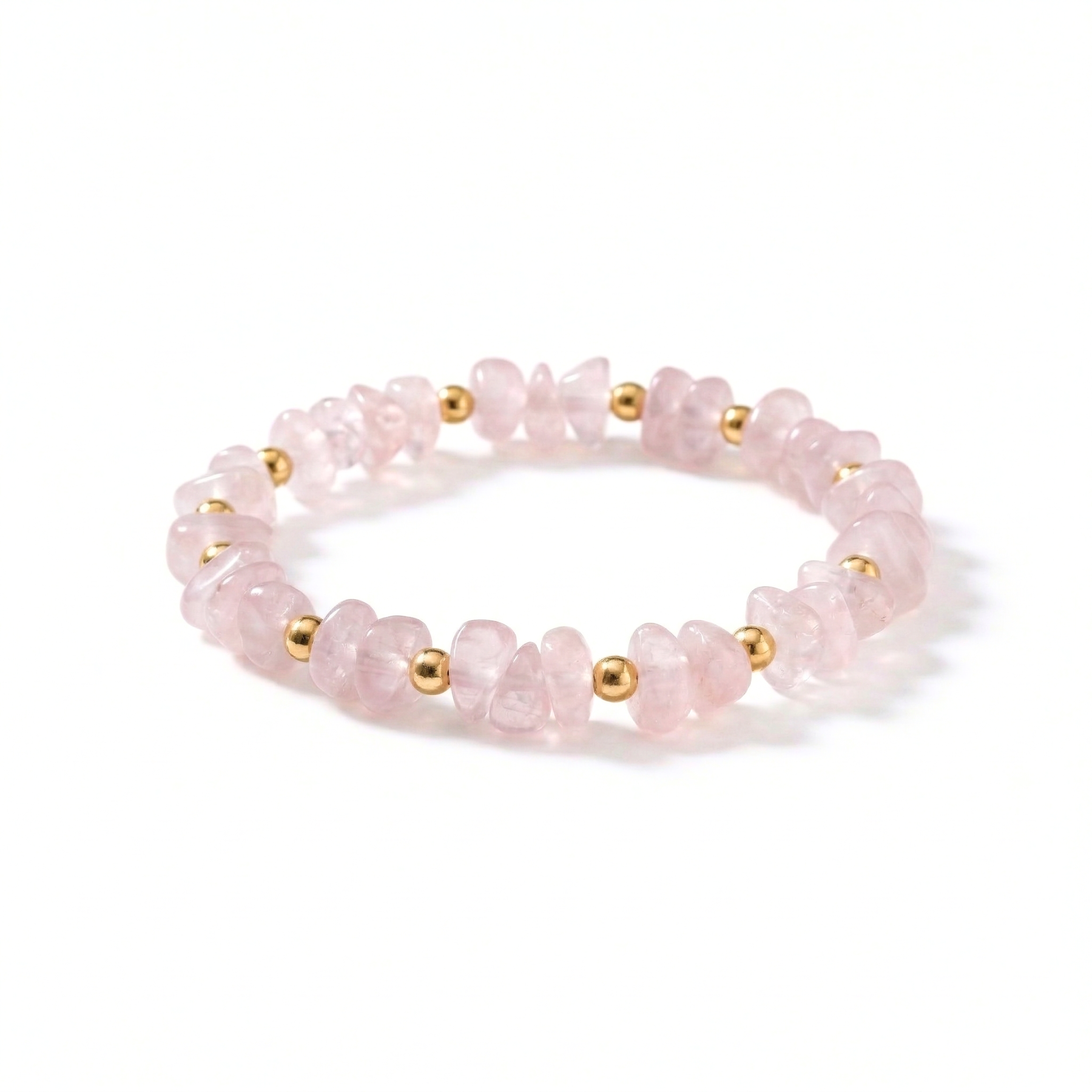Rose Quartz Crystal Stretch Bead Bracelet