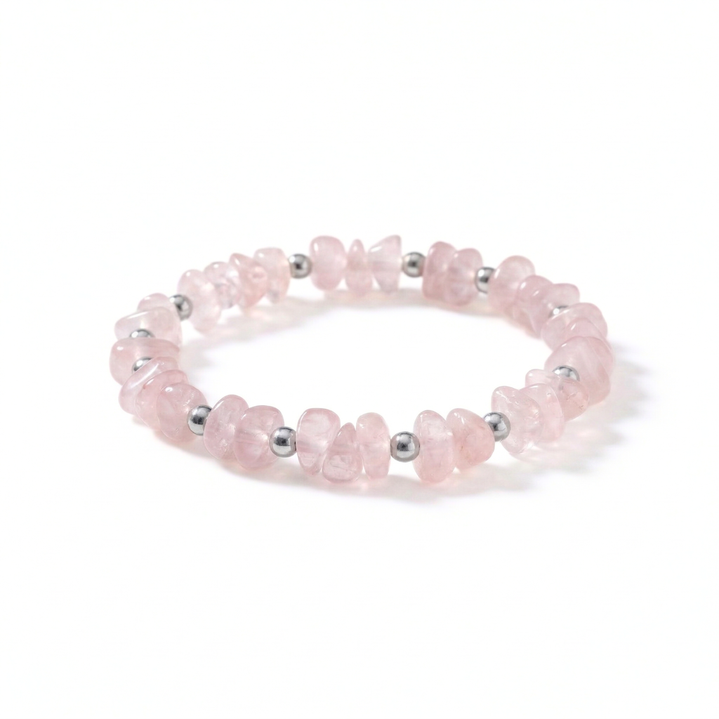 Rose Quartz Crystal Stretch Bead Bracelet