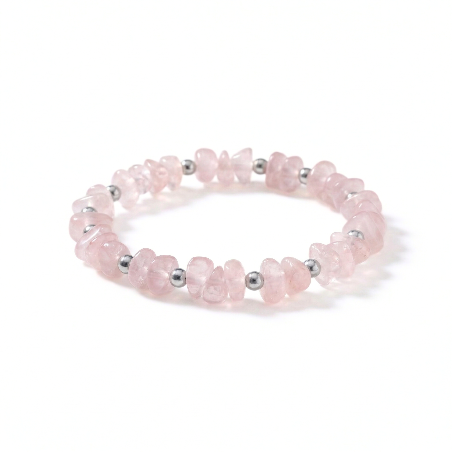 Rose Quartz Crystal Stretch Bead Bracelet