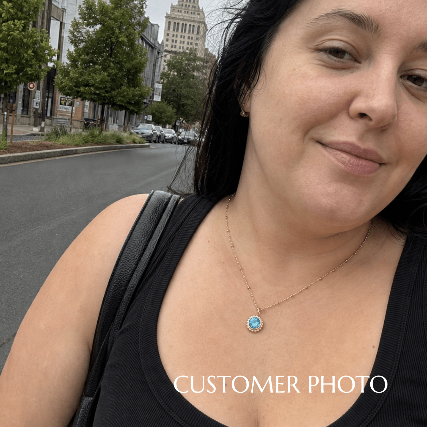 Sunburst Necklace - Sky Blue Topaz in Gold or Silver