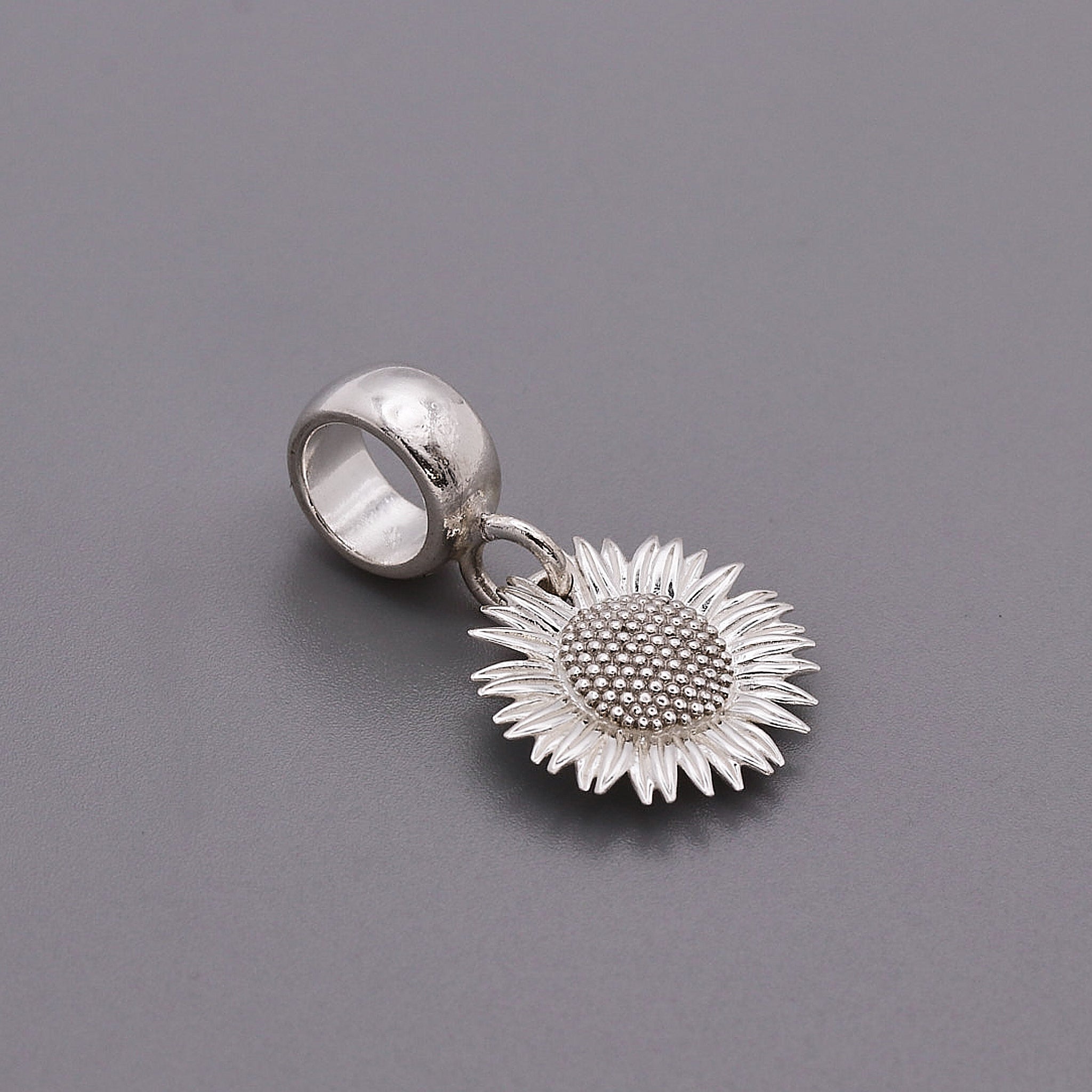 Sunflower Silver Charm