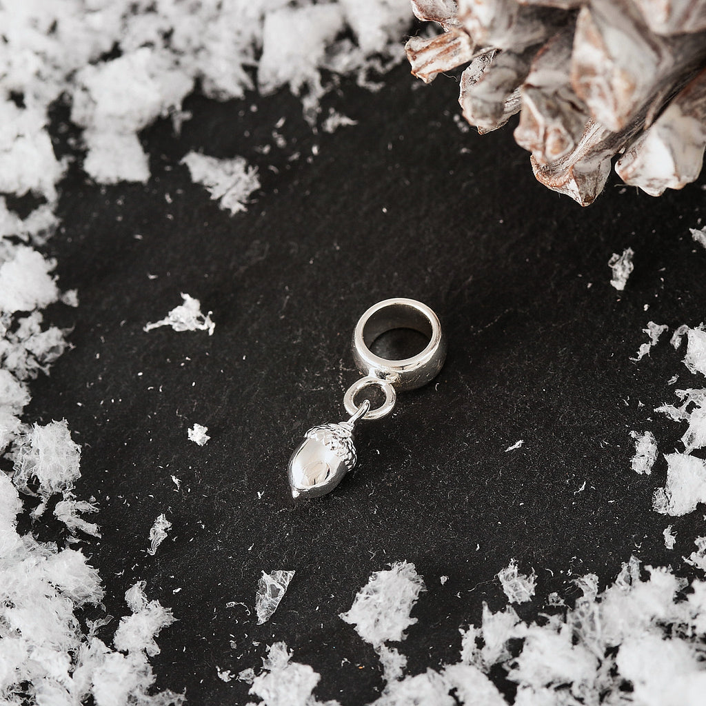 Tiny Acorn Silver Charm