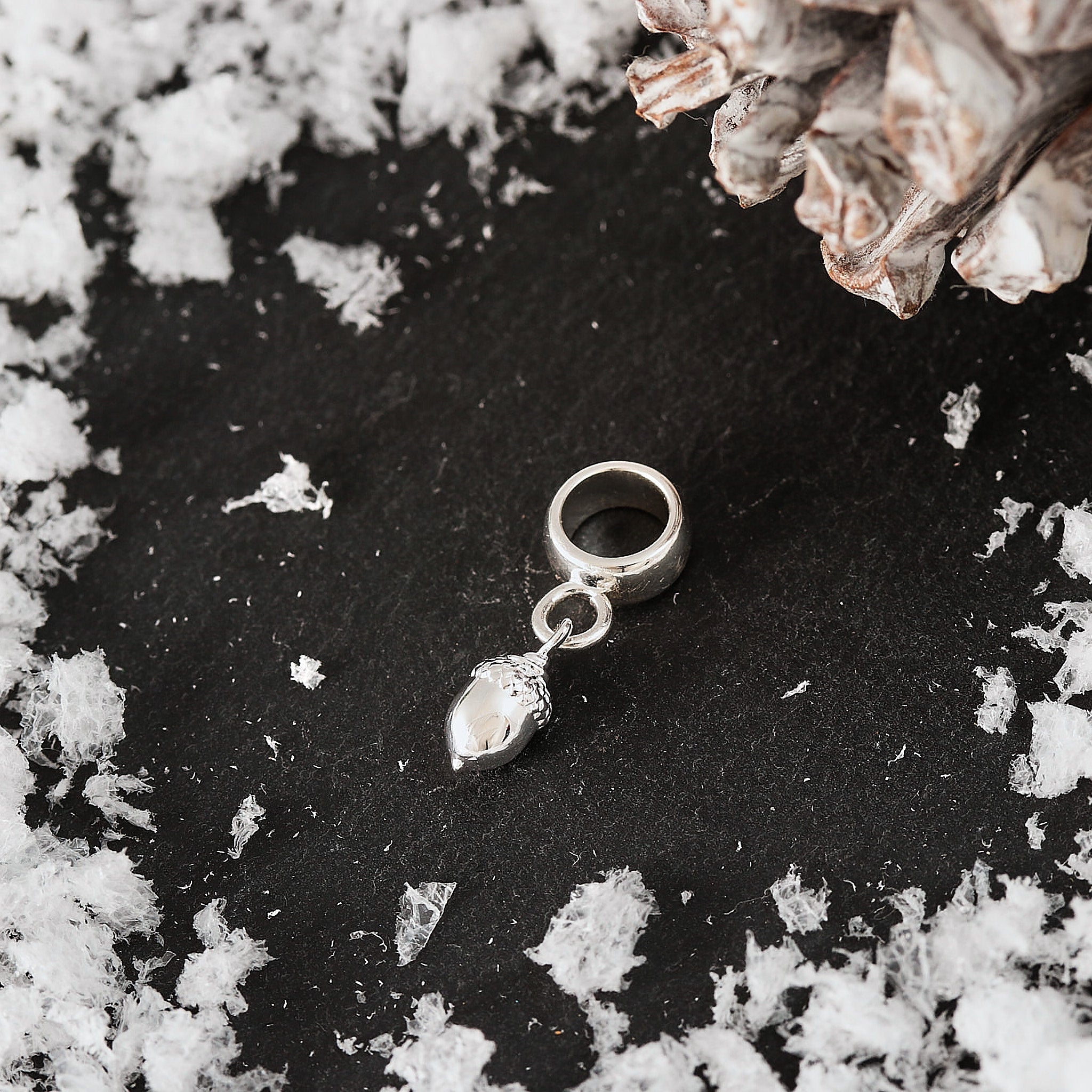 Tiny Acorn Silver Charm
